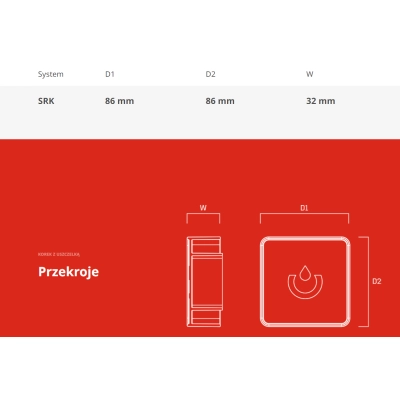 KROP Korek zapasowy do rewizji z uszczelką 80x80 mm - system rynny kwadratowej PVC